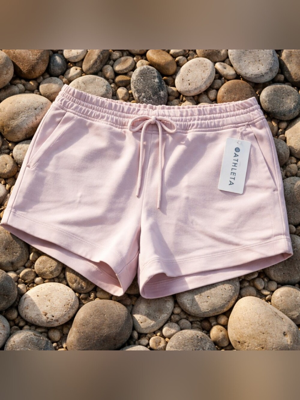 Athleta Seasoft Shorts. Power Of She. NWT. Size Large. Blush Pink.